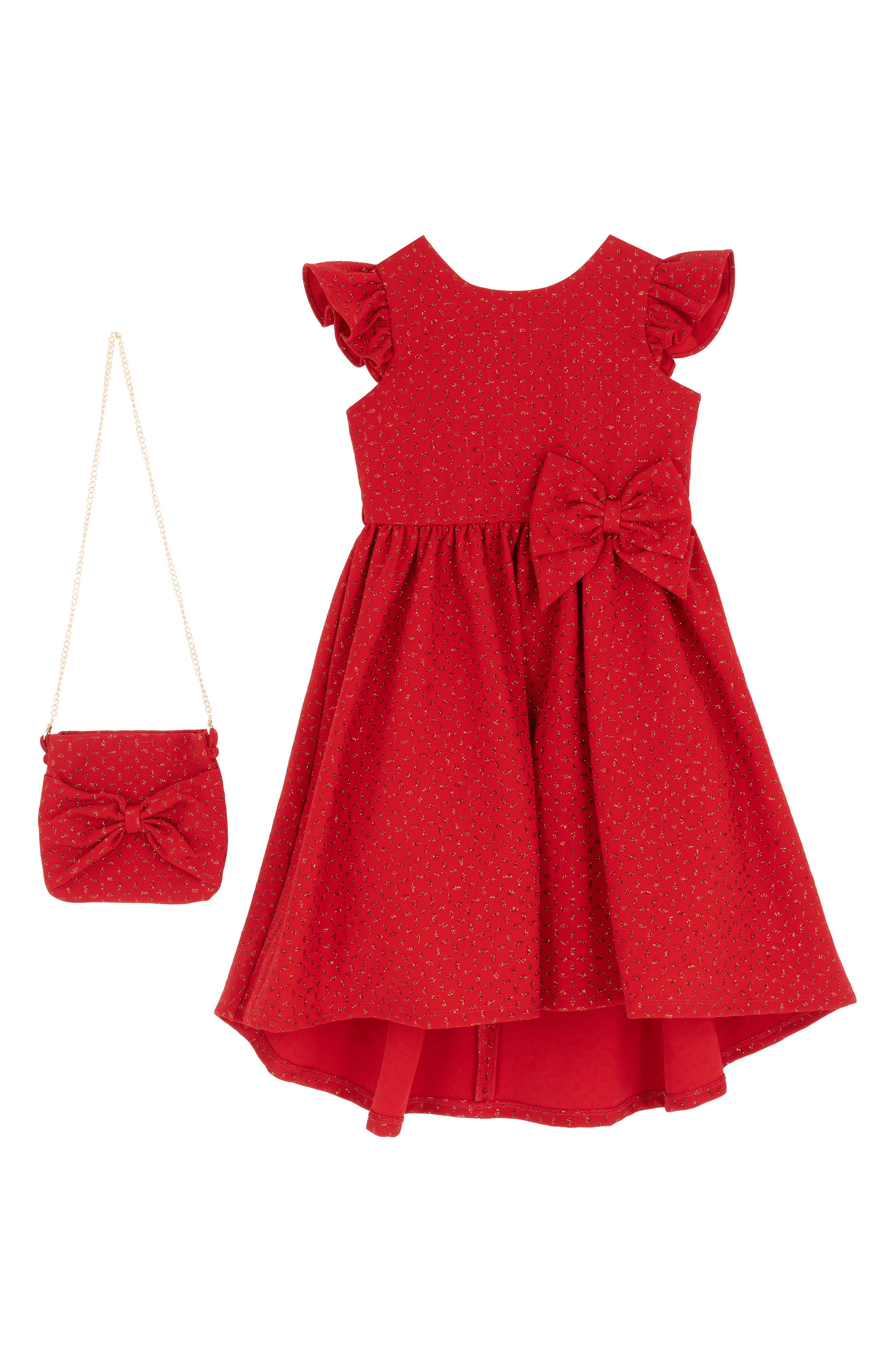 Rare Editions Kids' Glitter Party Dress & Crossbody Bag Set