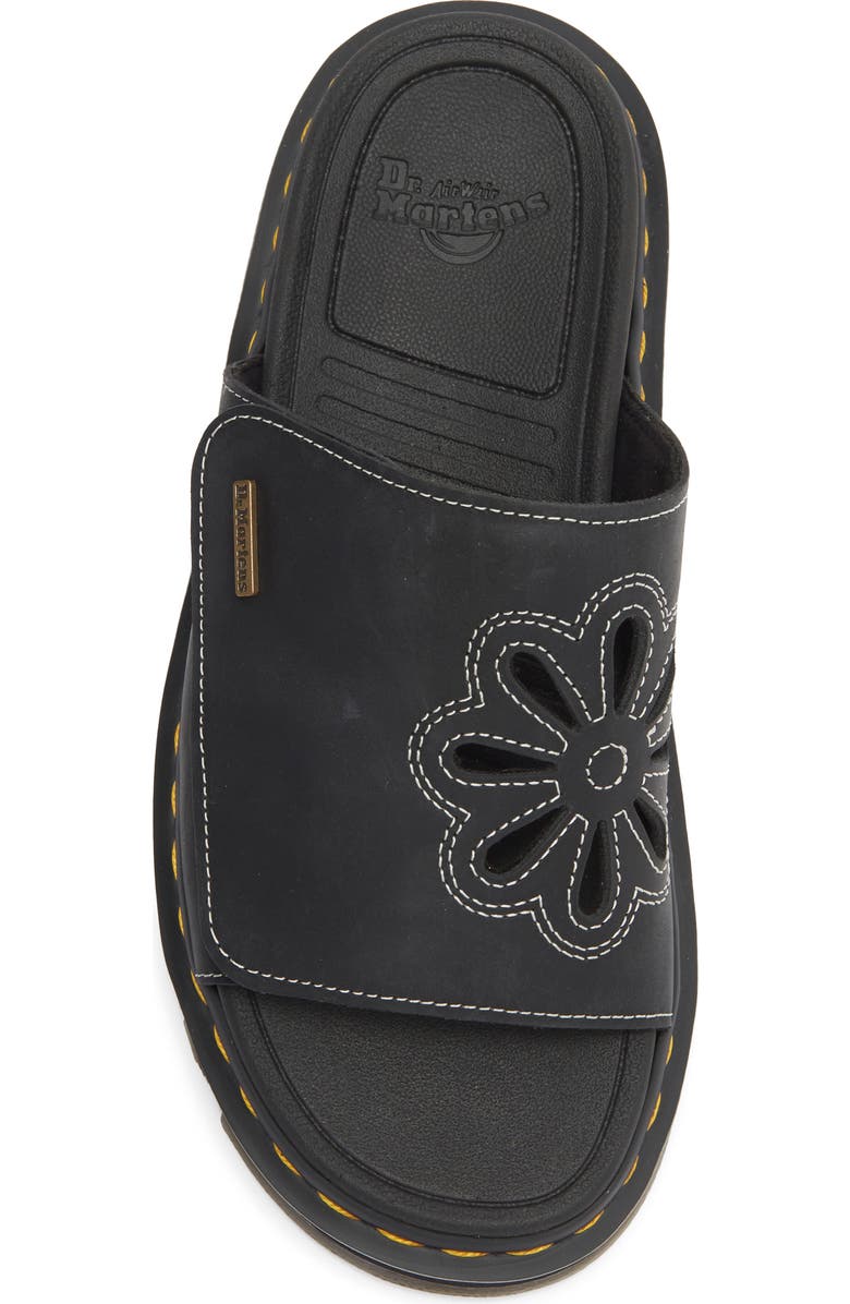 Dr. Martens ZebZag Flower Slide Sandal, Alternate, color, Black