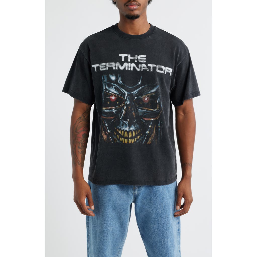 Id Supply Co The Terminator Metal Skull Graphic T-shirt In Animal Print