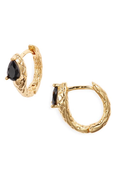 Midnight Viper Huggie Hoop Earrings