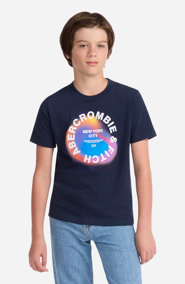 abercrombie kids Kids' Bight Lights Graphic T-Shirt, Alternate, color, Navy Blazer