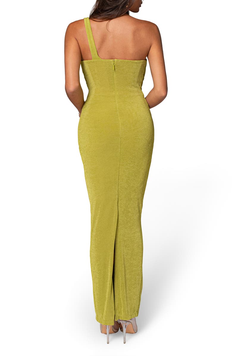 JLUXLABEL Krishna One-Shoulder Cocktail Dress, Alternate, color, Green