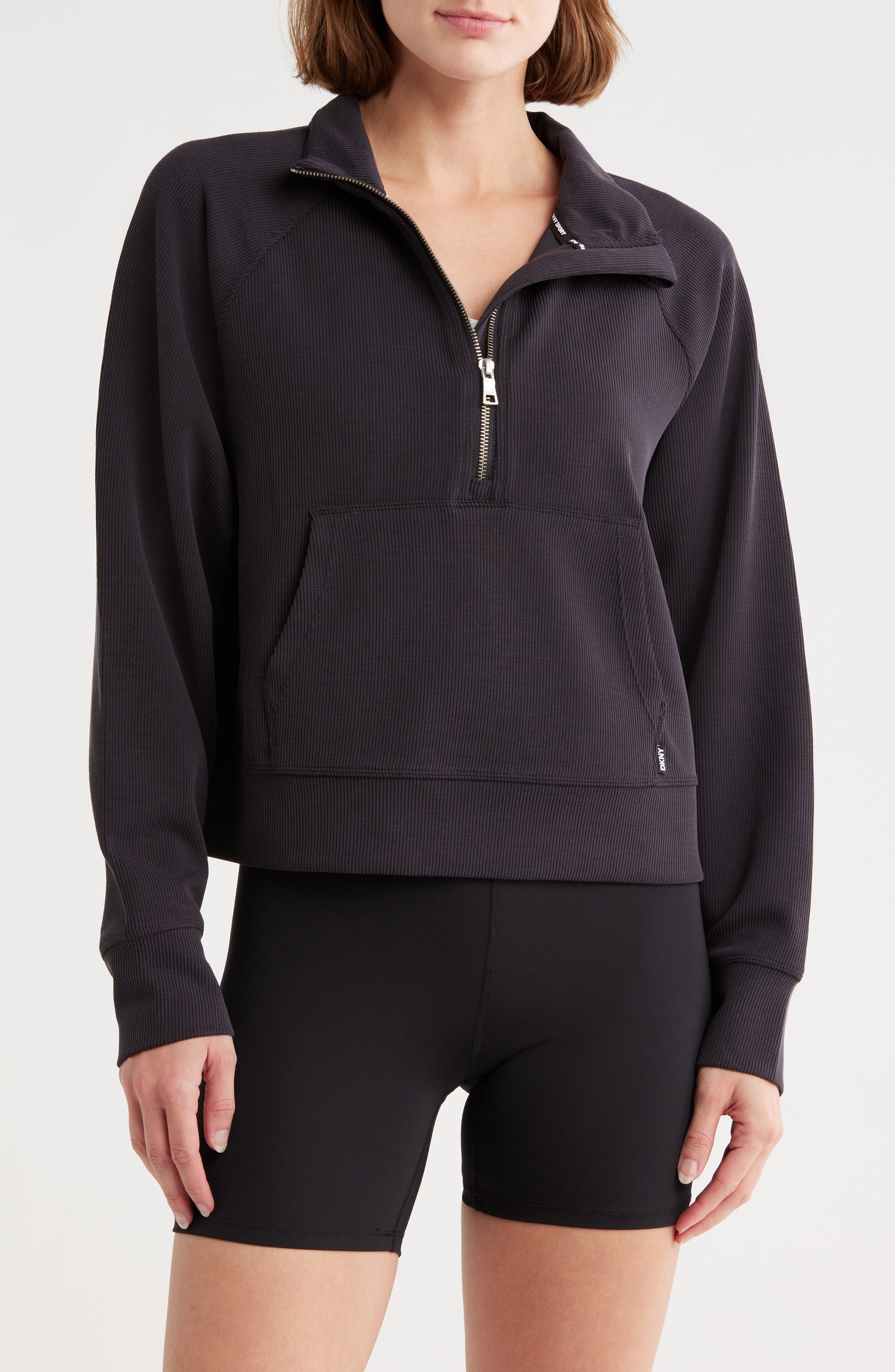 DKNY Highline Ribbed Half-Zip Pullover