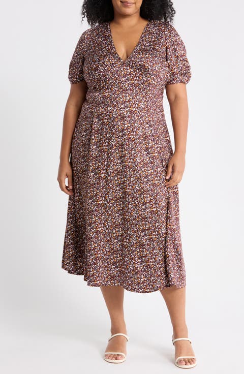 Floral V-Neck A-Line Dress