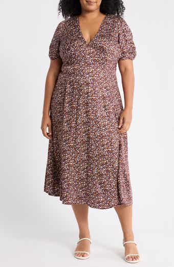Floral V-Neck A-Line Dress