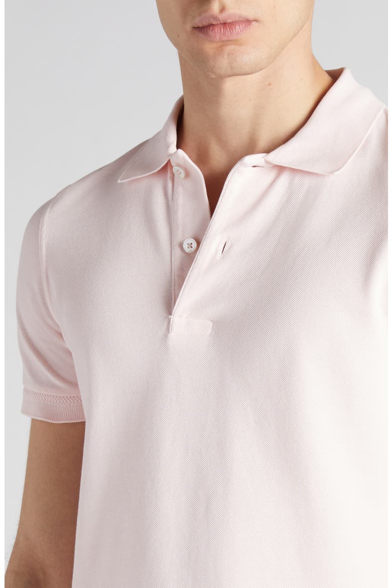 Short Sleeve Cotton Piqué Polo, Alternate, color, DP013 POWDER PINK
