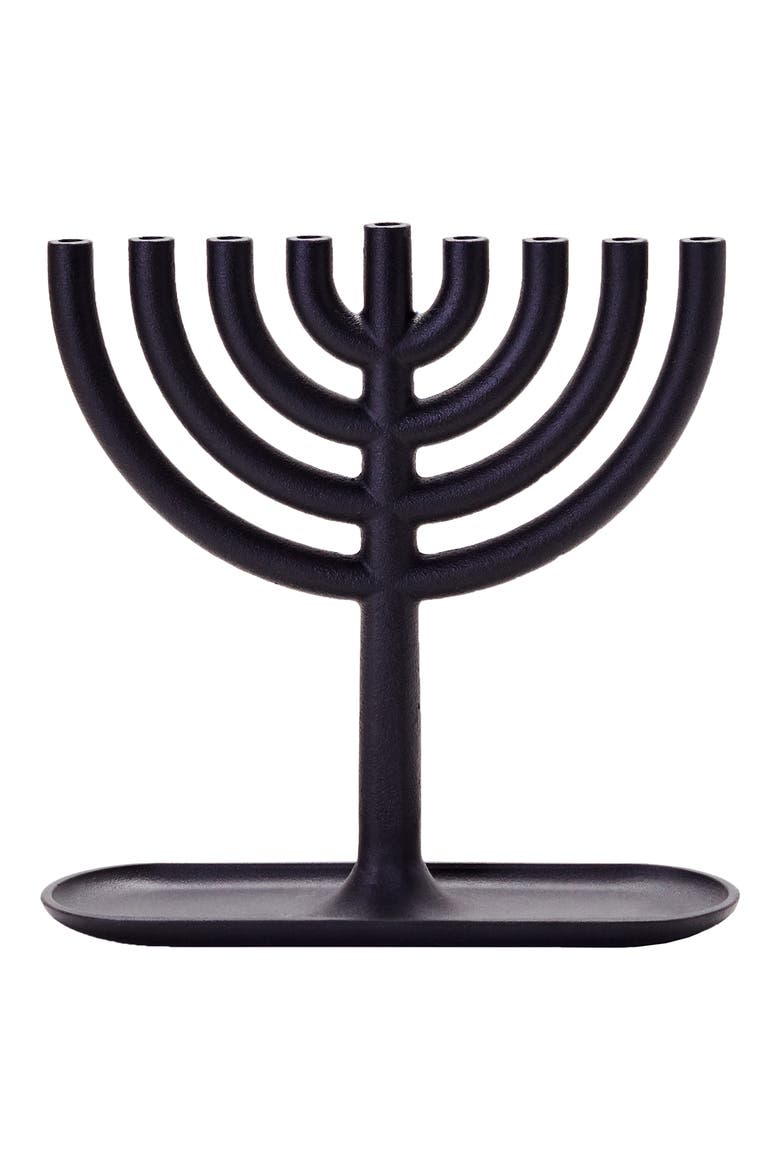 Cast Iron Menorah, Main, color, BLACK