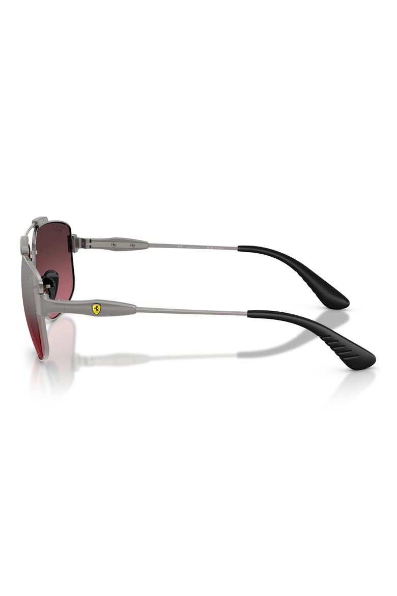 58mm Ferrari Polarized Square Sunglasses, Alternate, color, GUNMETAL / WINE