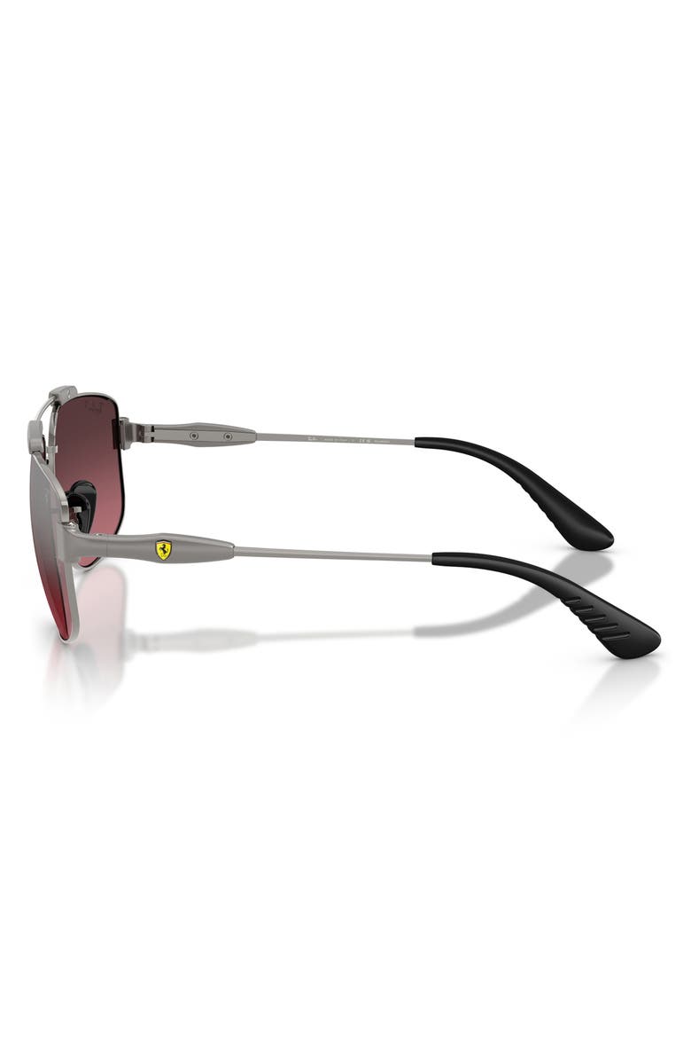 Ray-Ban 58mm Ferrari Polarized Square Sunglasses, Alternate, color, Gunmetal / Wine