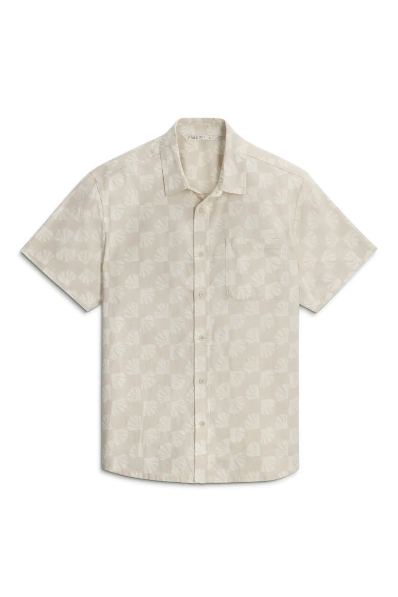 Harbor Short Sleeve Button-Up Shirt, Alternate, color, SEA SCALLOP PRINT BIRCH