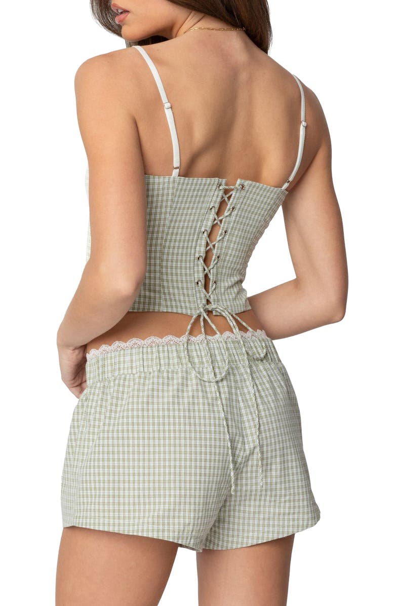 EDIKTED Lenorah Layered Crop Top, Alternate, color, Green