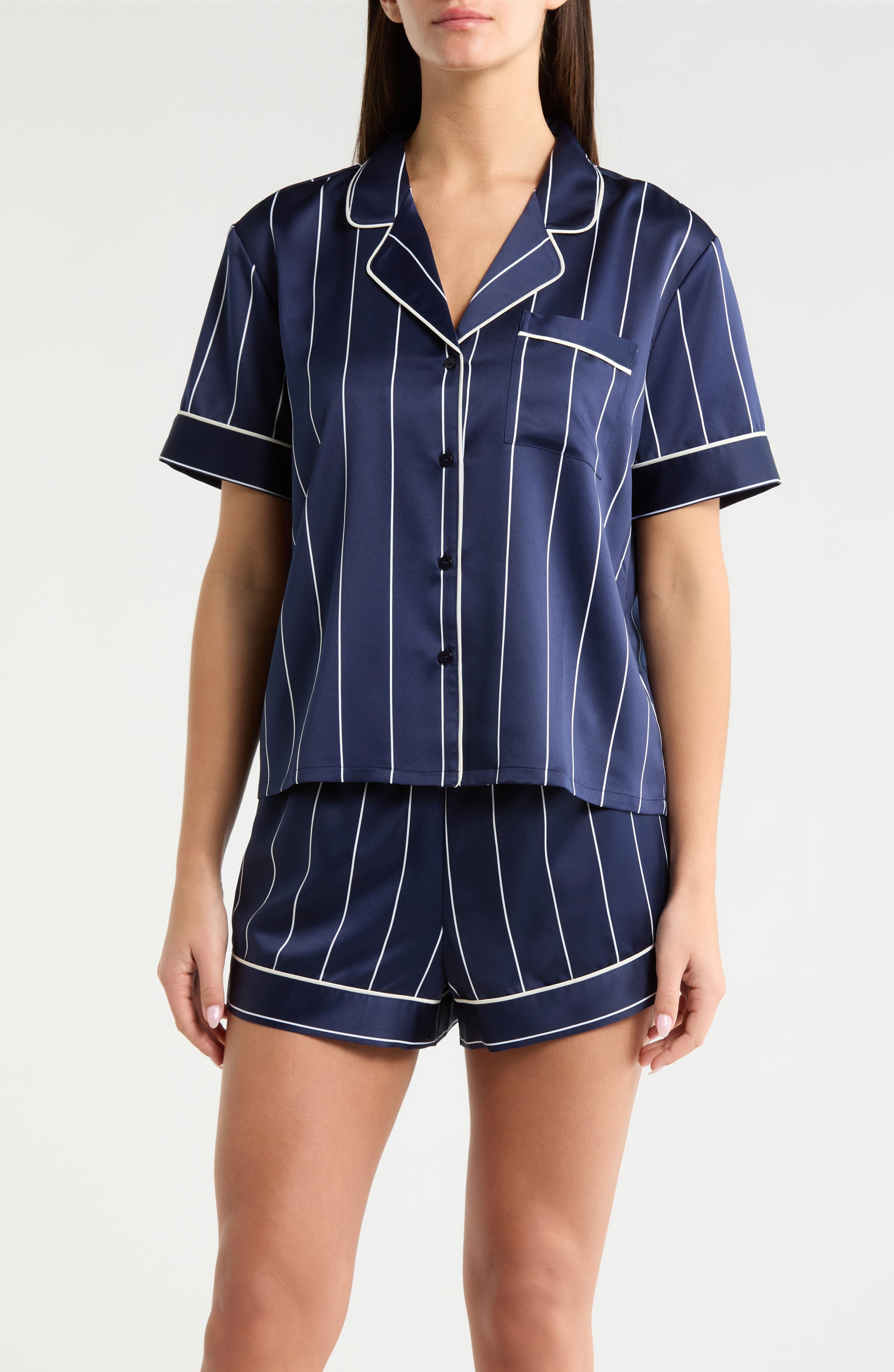 NAVY- WHITE CALM PINSTRIPE