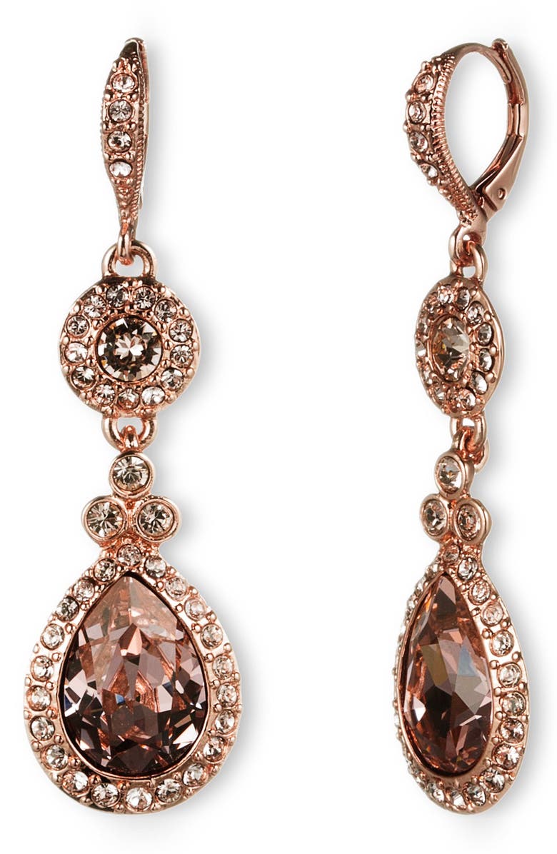 Givenchy Crystal Teardrop Earrings, Main, color, 