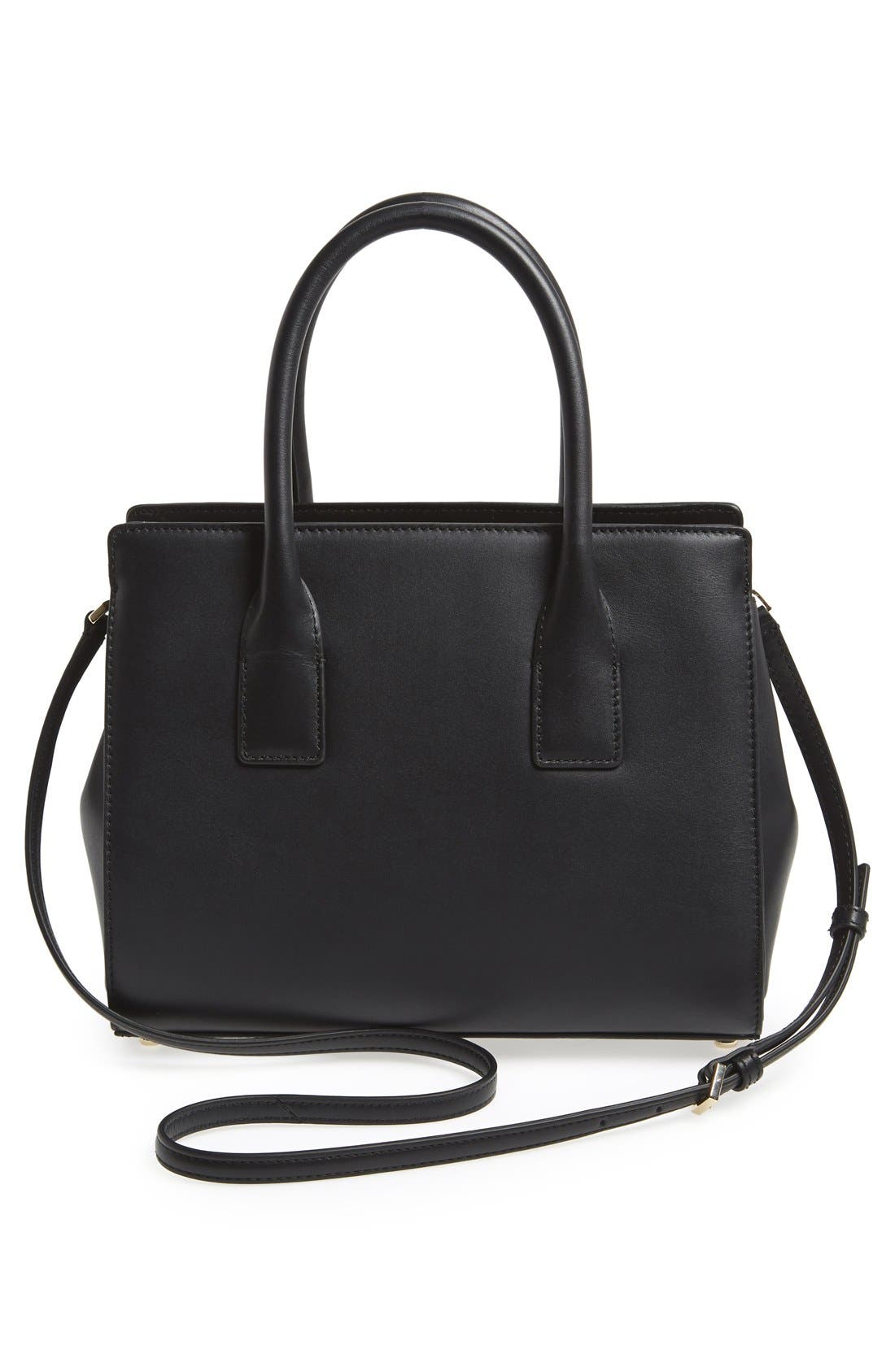 'lucca drive - small candace' leather satchel, Alternate, color, BLACK