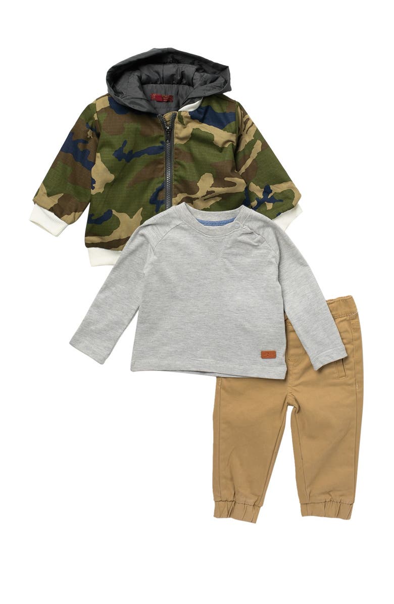 7 For All Mankind Camo Print Jacket & Joggers Set, Main, color, 