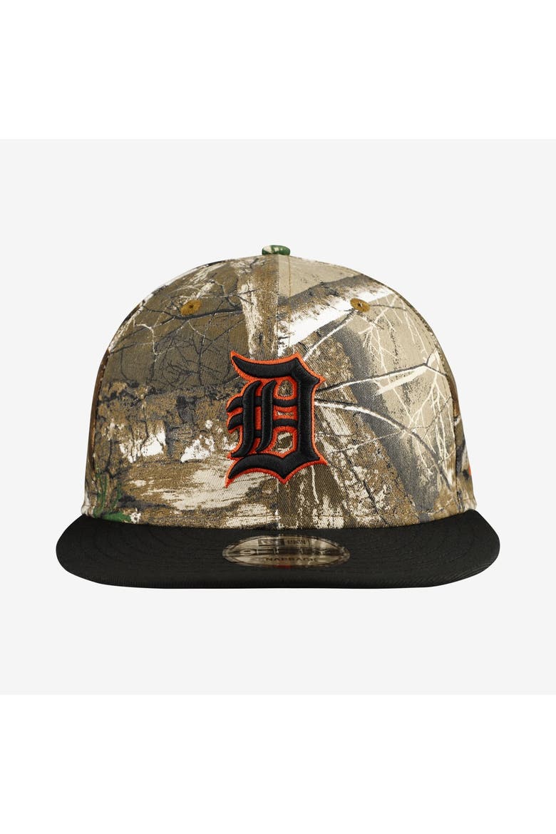 Men's New Era Camo Detroit Tigers Realtree Orange Pop 9FIFTY Snapback Hat, Alternate, color, Camo