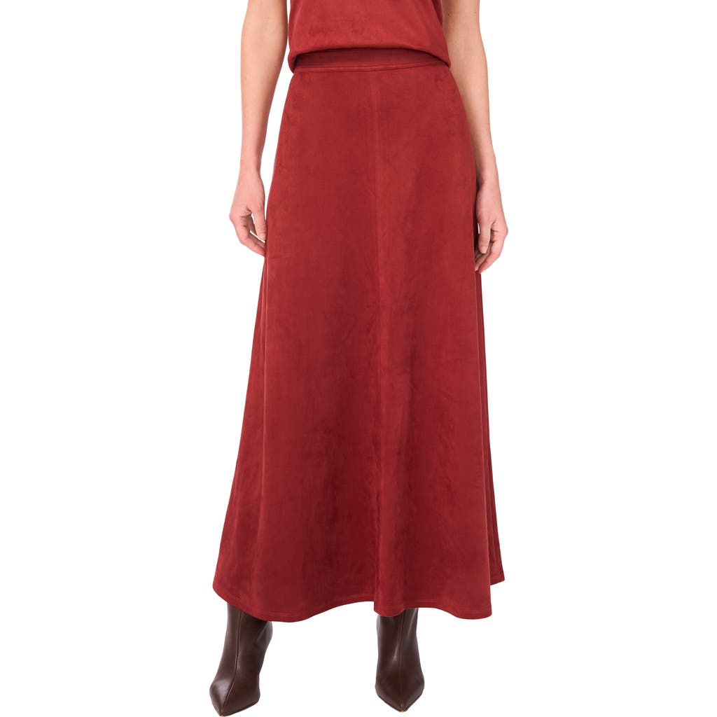 Vince Camuto Faux Suede A-line Skirt In Burgundy