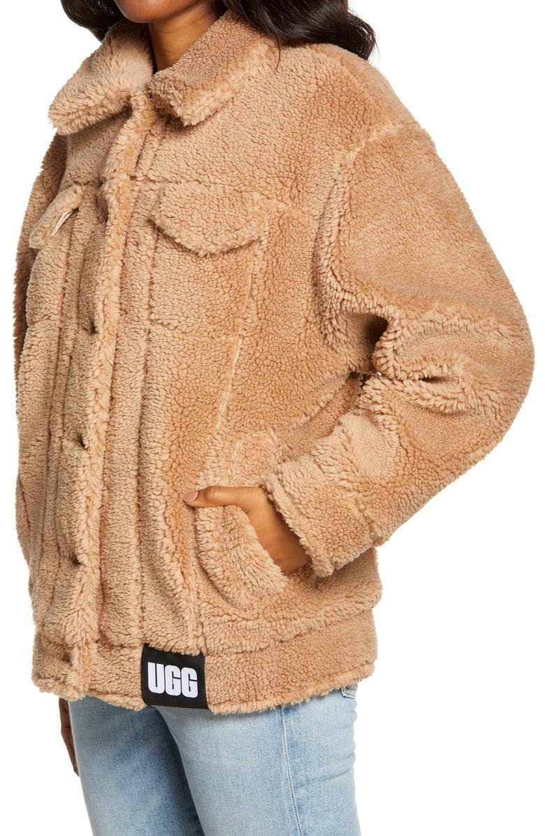 UGG<sup>®</sup> Fleece Trucker Jacket, Alternate, color, Cam