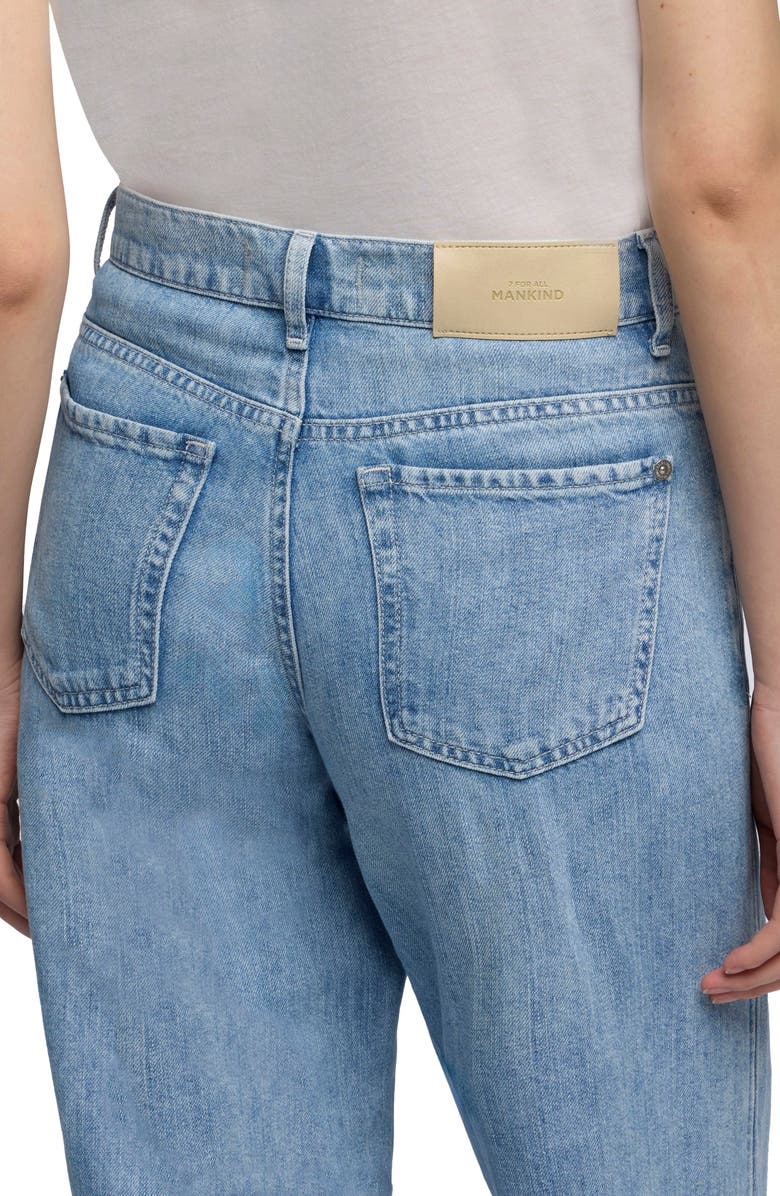 7 For All Mankind Stovepipe Straight Leg Cotton & Linen Jeans, Alternate, color, Iris