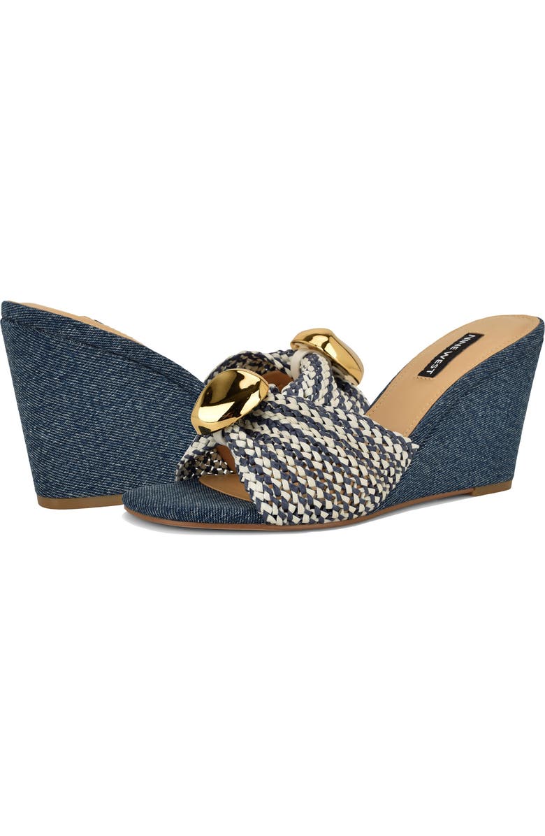 Nine West Nessla Wedge Sandal, Alternate, color, Medium Blue