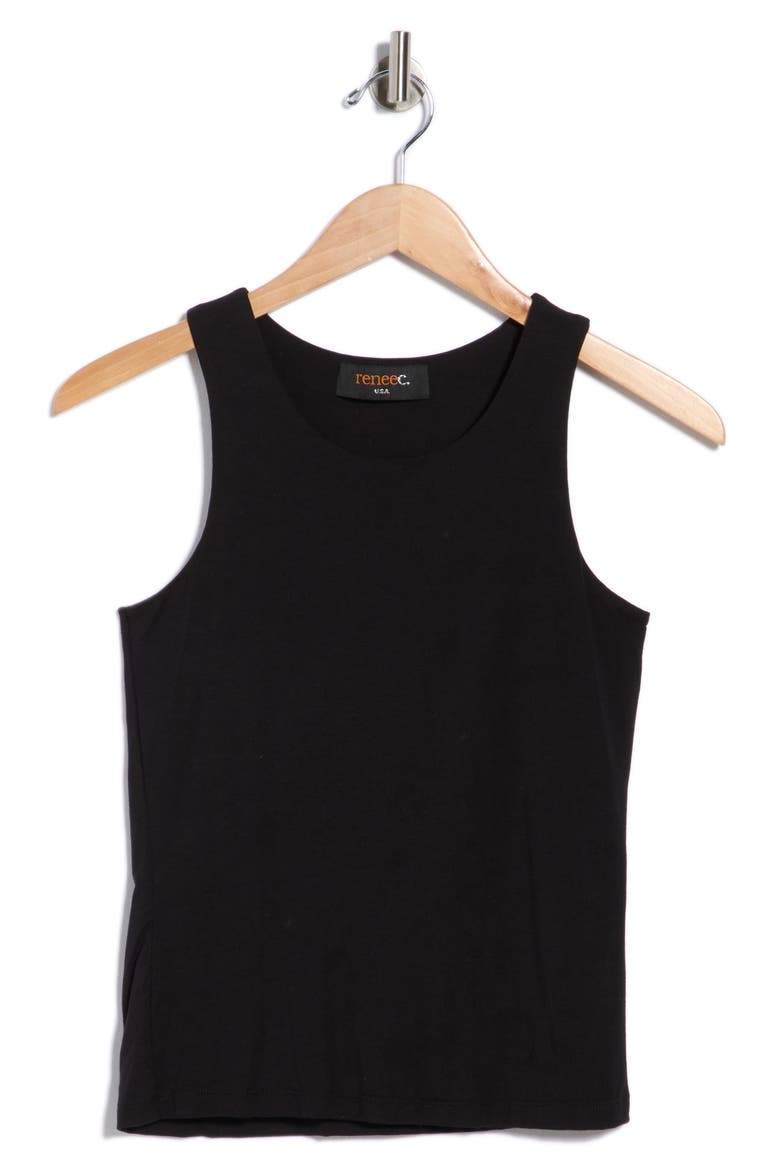 Fitted Tank Top, Alternate, color, BLACK