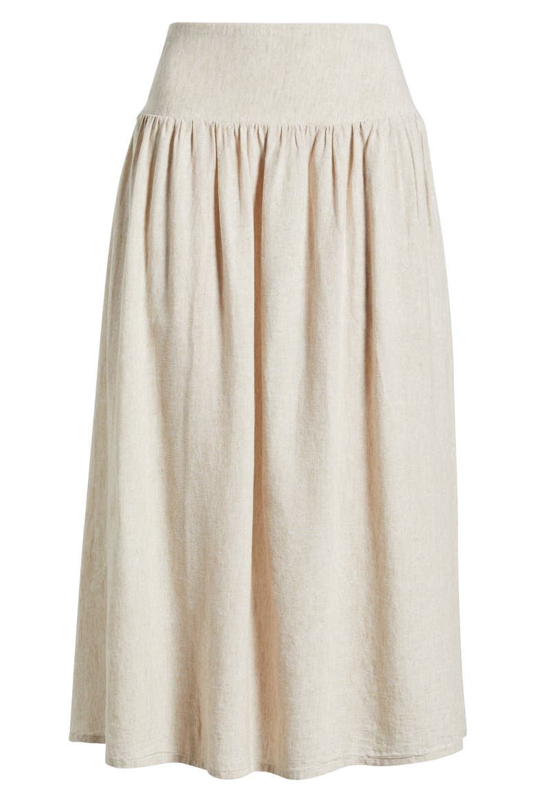Linen Blend Skirt, Alternate, color, FLAX
