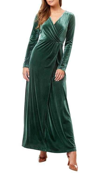 Long Sleeve Velvet Maxi Dress