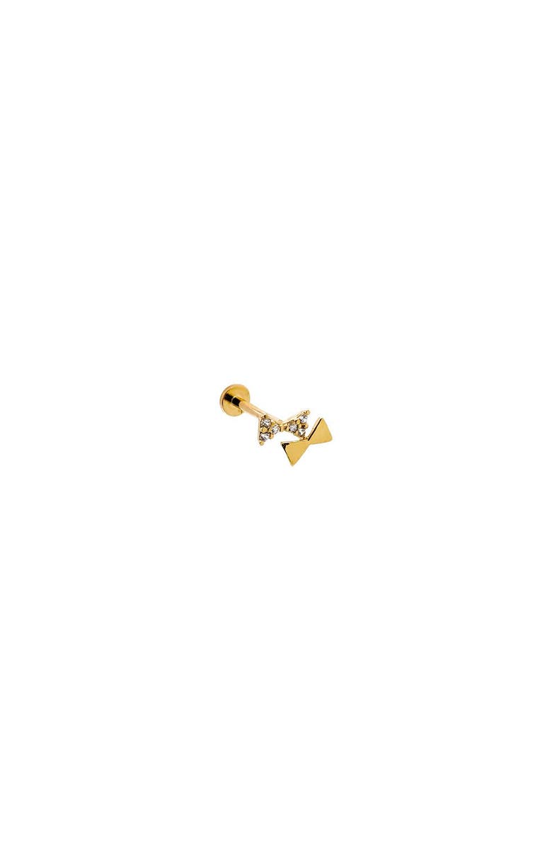 BY ADINA EDEN CZ/Solid Double Bow Tie Threaded Stud Earring 14k, Main, color, 