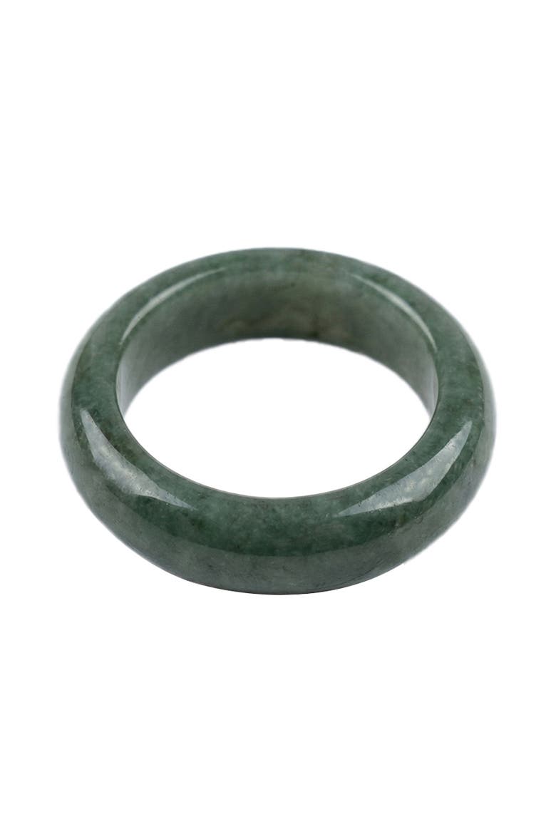 Chess Light Dark Cyan Jade Ring in Off White, Main, color, Light green