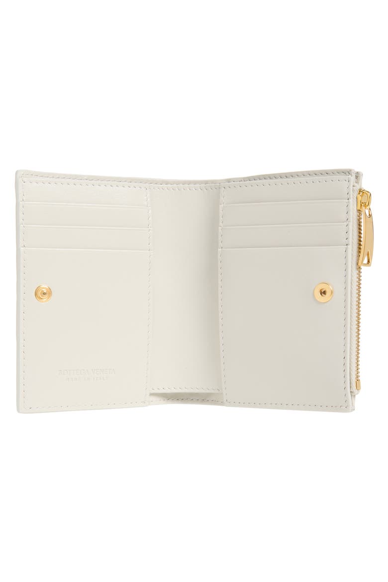 Small Intreccio Bifold Leather Wallet, Alternate, color, 1743 SILICA GREY/ GOLD