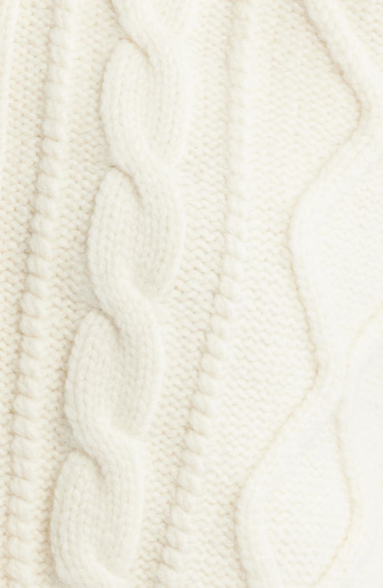 FRAME Cable Stitch Crop Wool Cardigan, Alternate, color, Cream