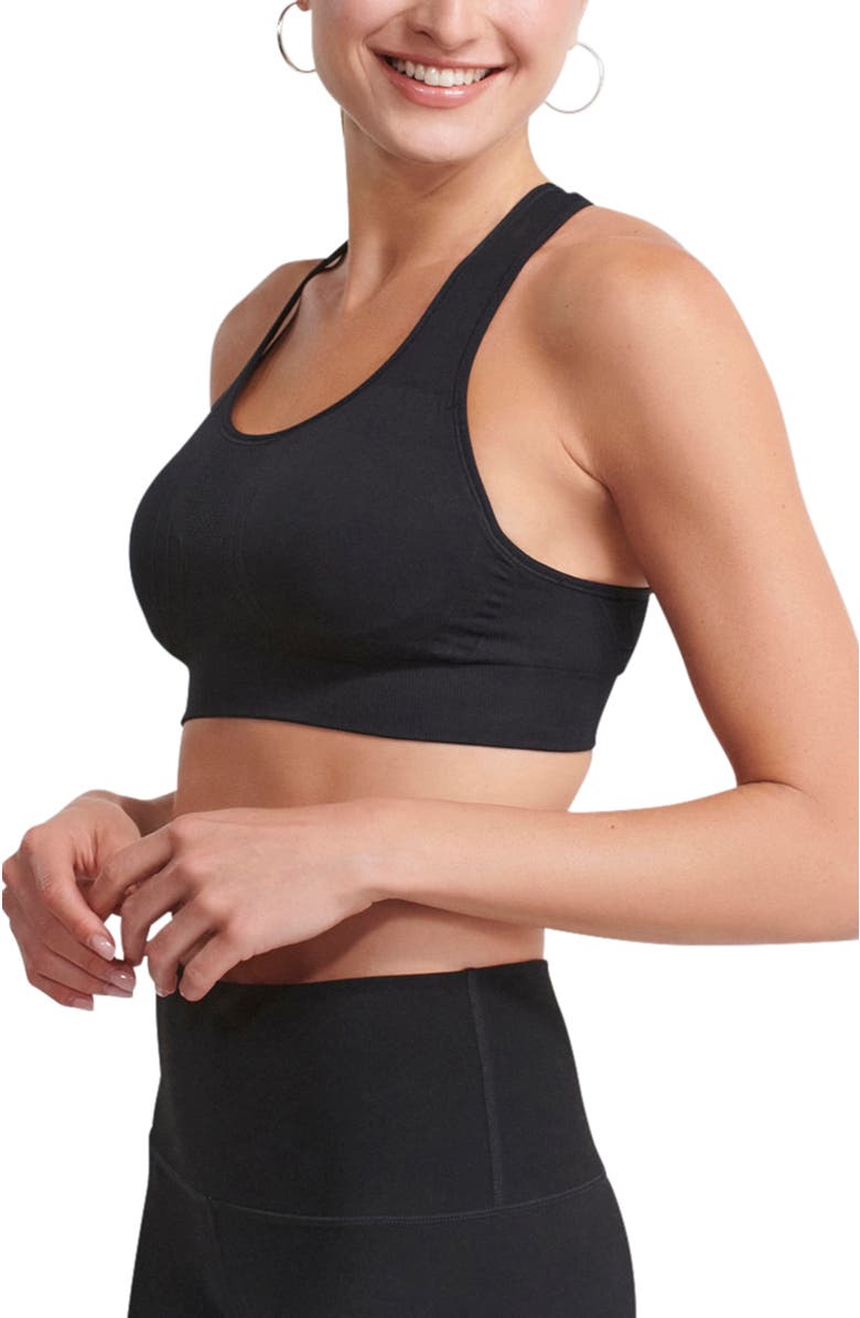 Underoutfit The Nowsunday Racerback Sports Bra, Alternate, color, Black
