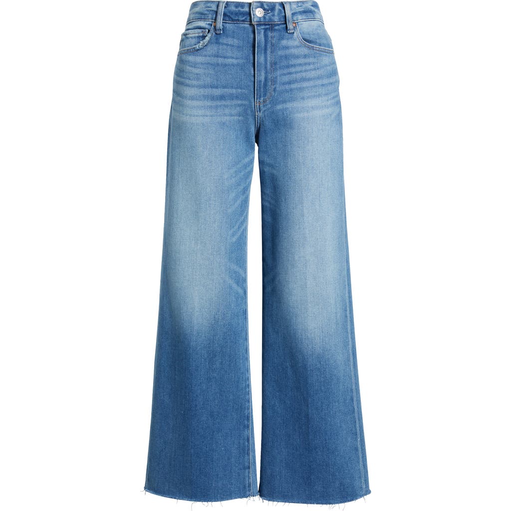 PAIGE PAIGE ANESSA HIGH WAIST RAW HEM WIDE LEG JEANS
