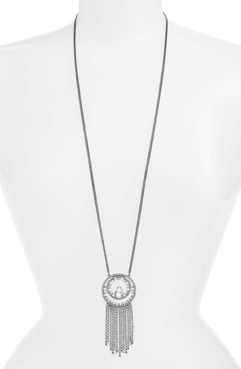 Circle Fringe Pendant Necklace