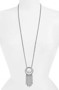 CRISTABELLE Circle Fringe Pendant Necklace