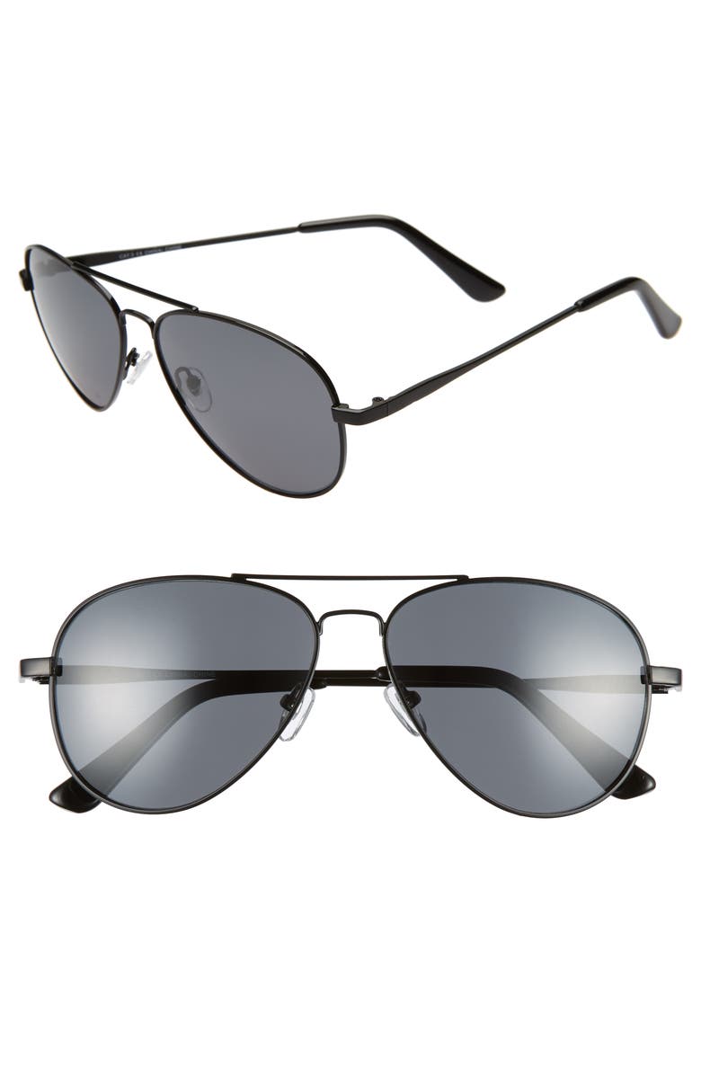 1901 Davis 59mm Polarized Aviator Sunglasses, Main, color, 