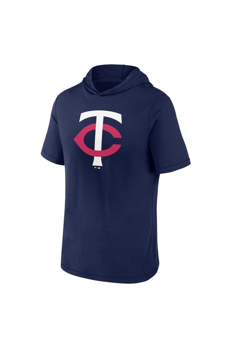 Men's Fanatics Branded Navy Minnesota Twins Short Sleeve Hoodie T-Shirt, Alternate, color, Navy