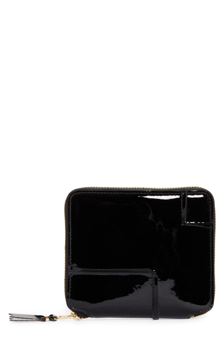 Patent Leather Wallet, Main, color, BLACK