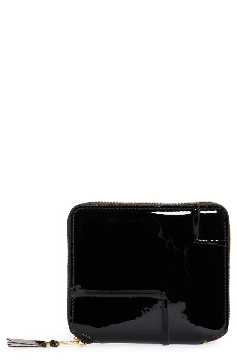 Comme des Garçons Wallets Patent Leather Wallet, Main, color, Black