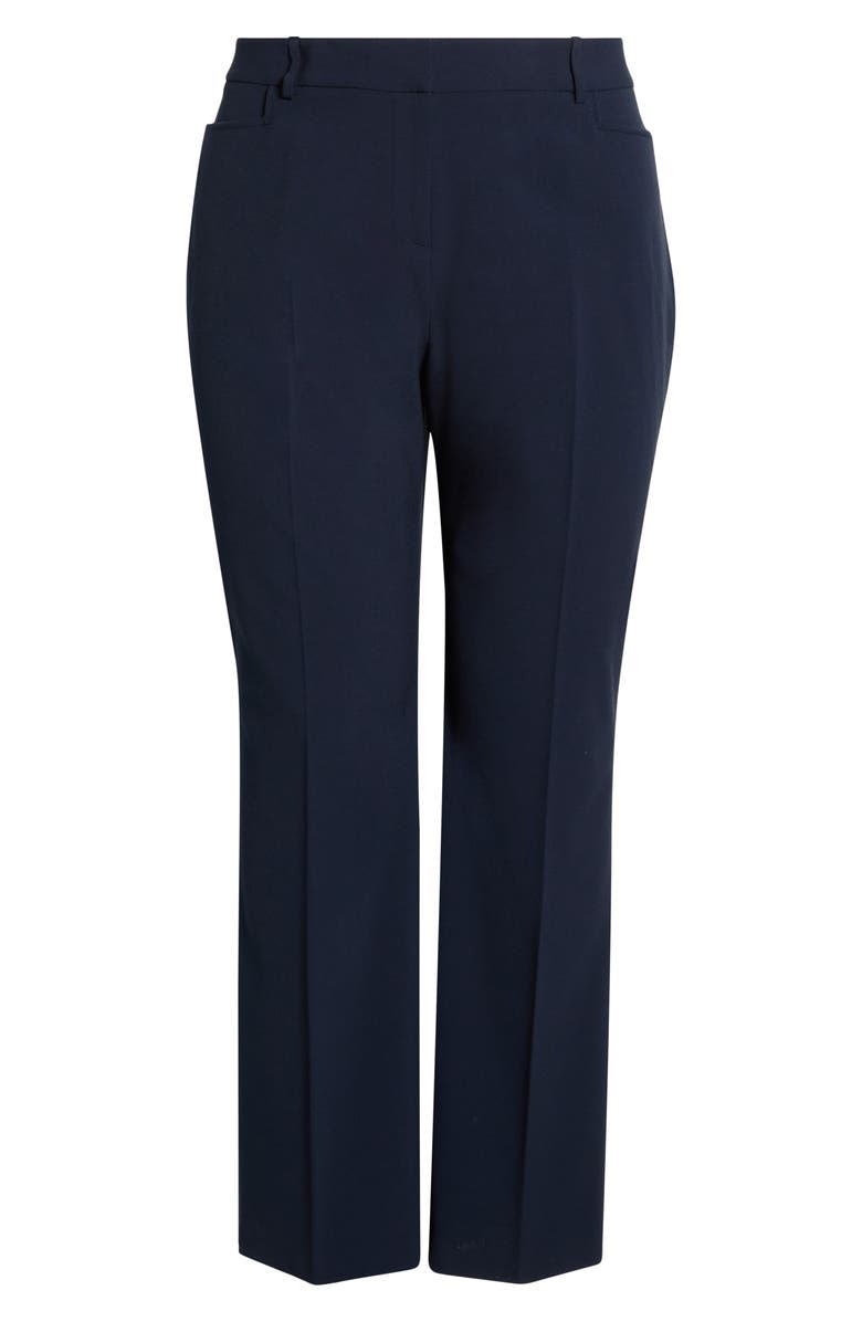 Tahari ASL Bird Eye Straight Leg Pants, Main, color, New Navy