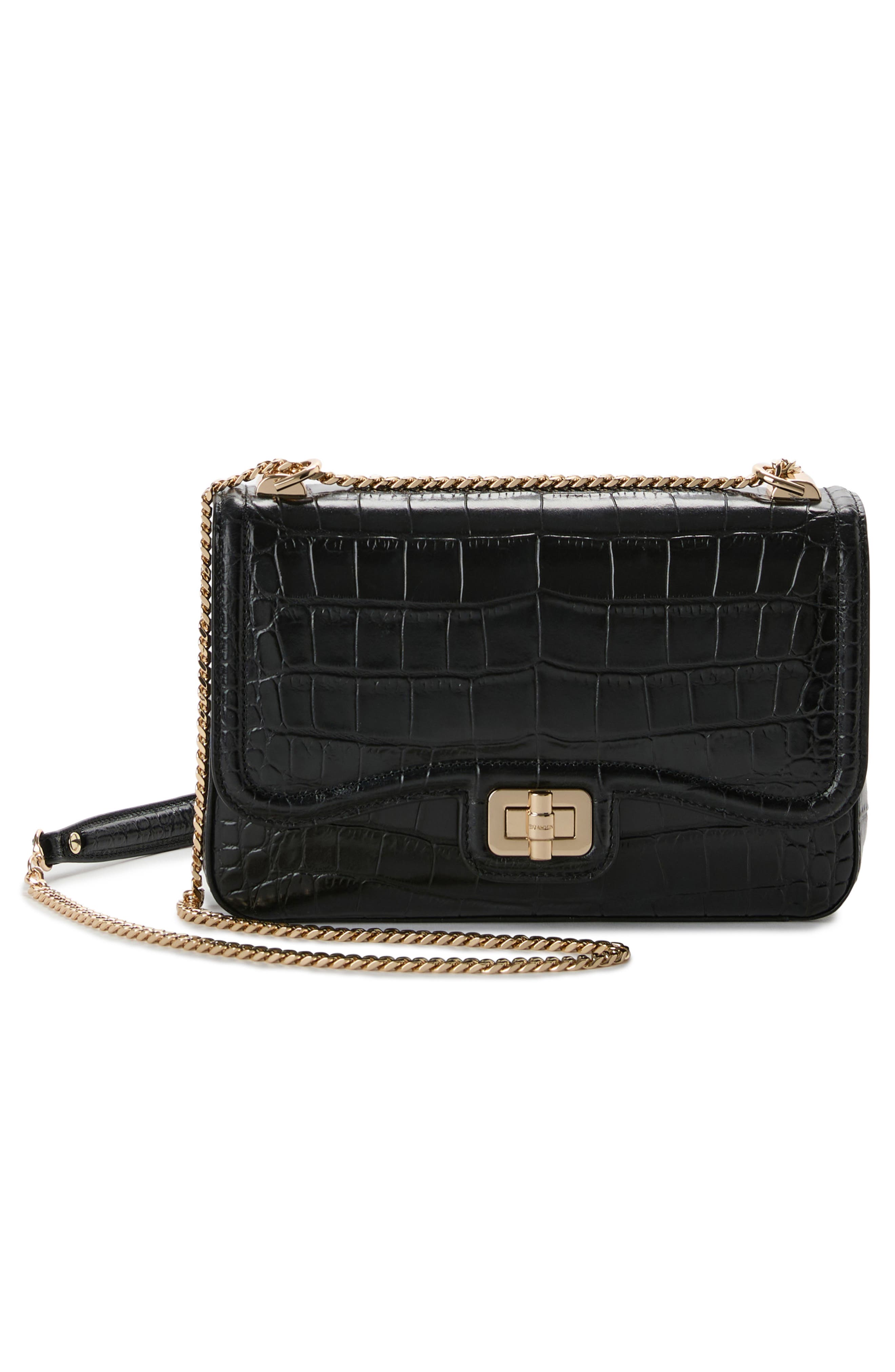 Brahmin Rosalie Croc Embossed Leather Crossbody Bag, Alternate, color, 