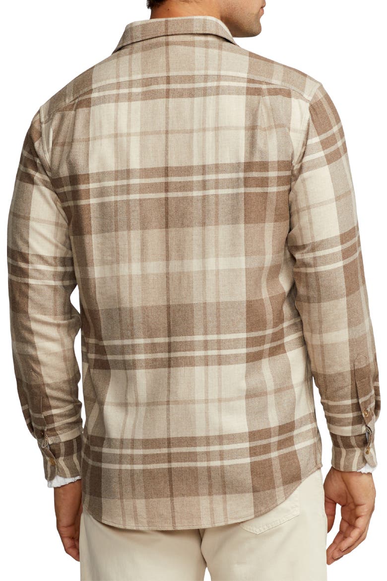 Cooper Plaid Wool, Silk & Cashmere Button-Up Shirt, Alternate, color, TRUFFLE/ TAUPE