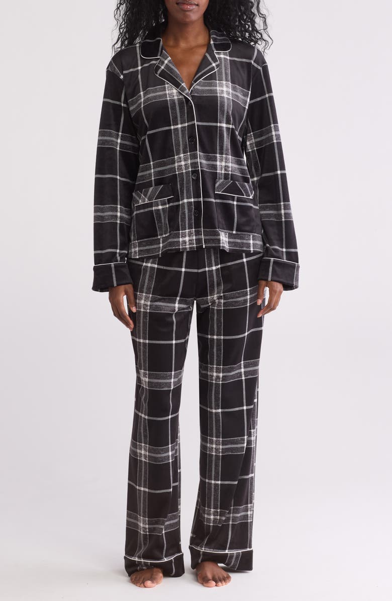 DKNY Plaid Long Pajamas, Main, color, 