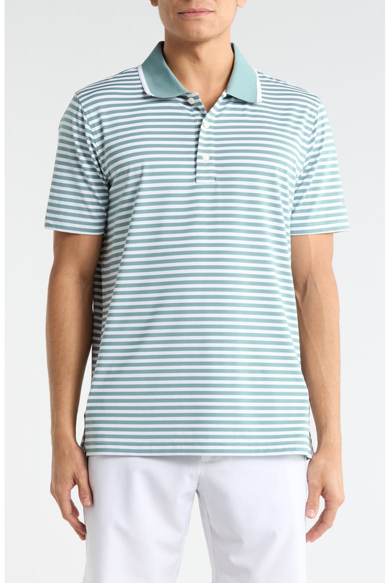Feeder Stripe Polo, Main, color, GREEN/ WHITE