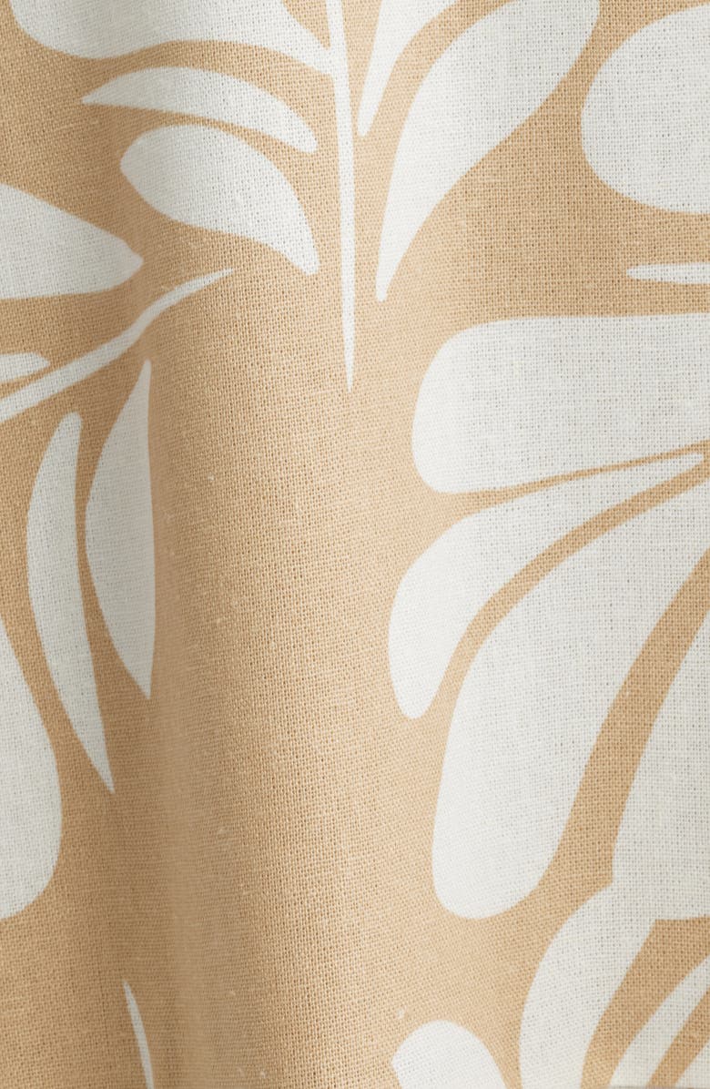 Anne Klein Leaf Print Sleeveless Midi Dress, Alternate, color, Desert Tan/ Egret