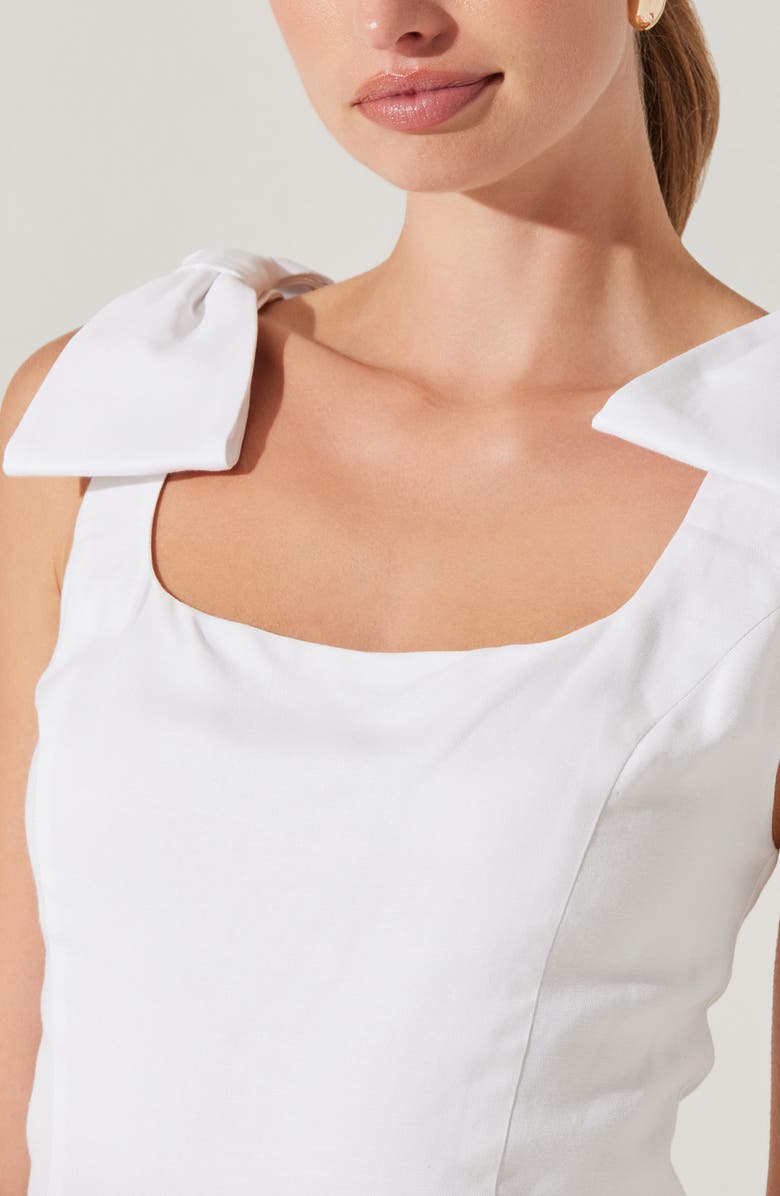 ASTR the Label Bow Shoulder Tank, Alternate, color, White