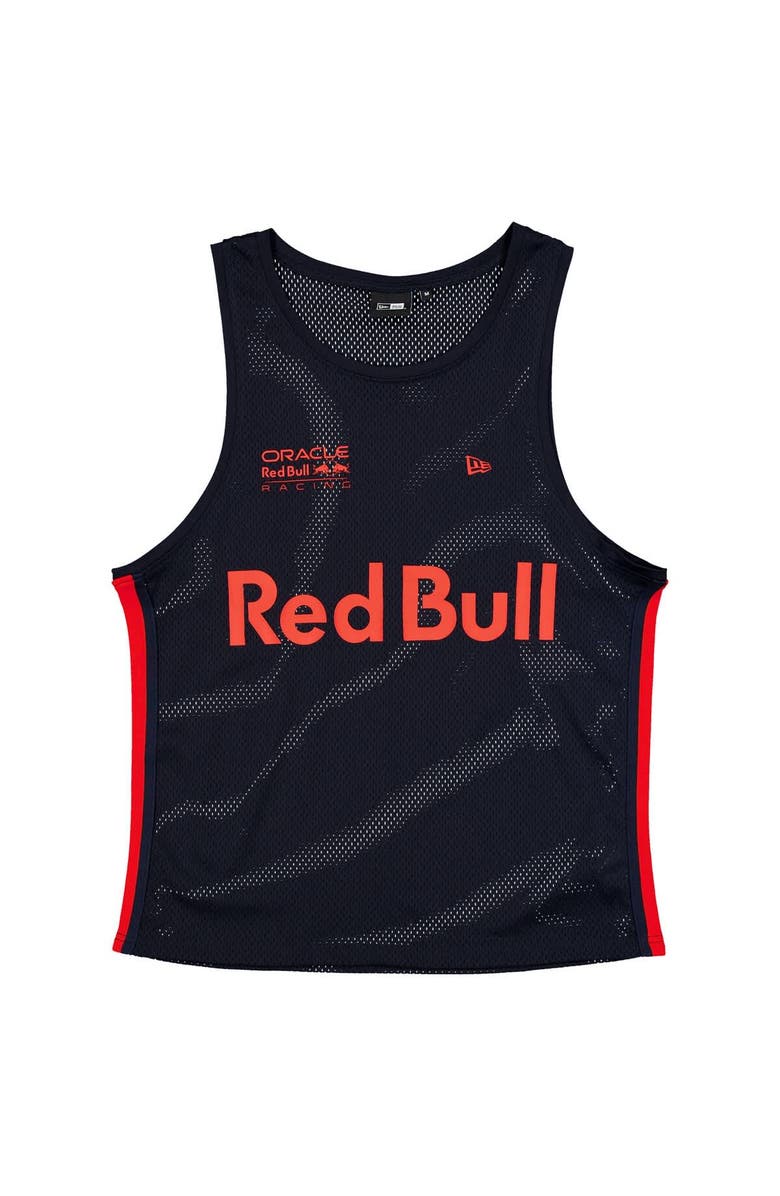 New Era Men's New Era Navy Red Bull Racing Basketball Mesh Tank Top, Alternate, color,