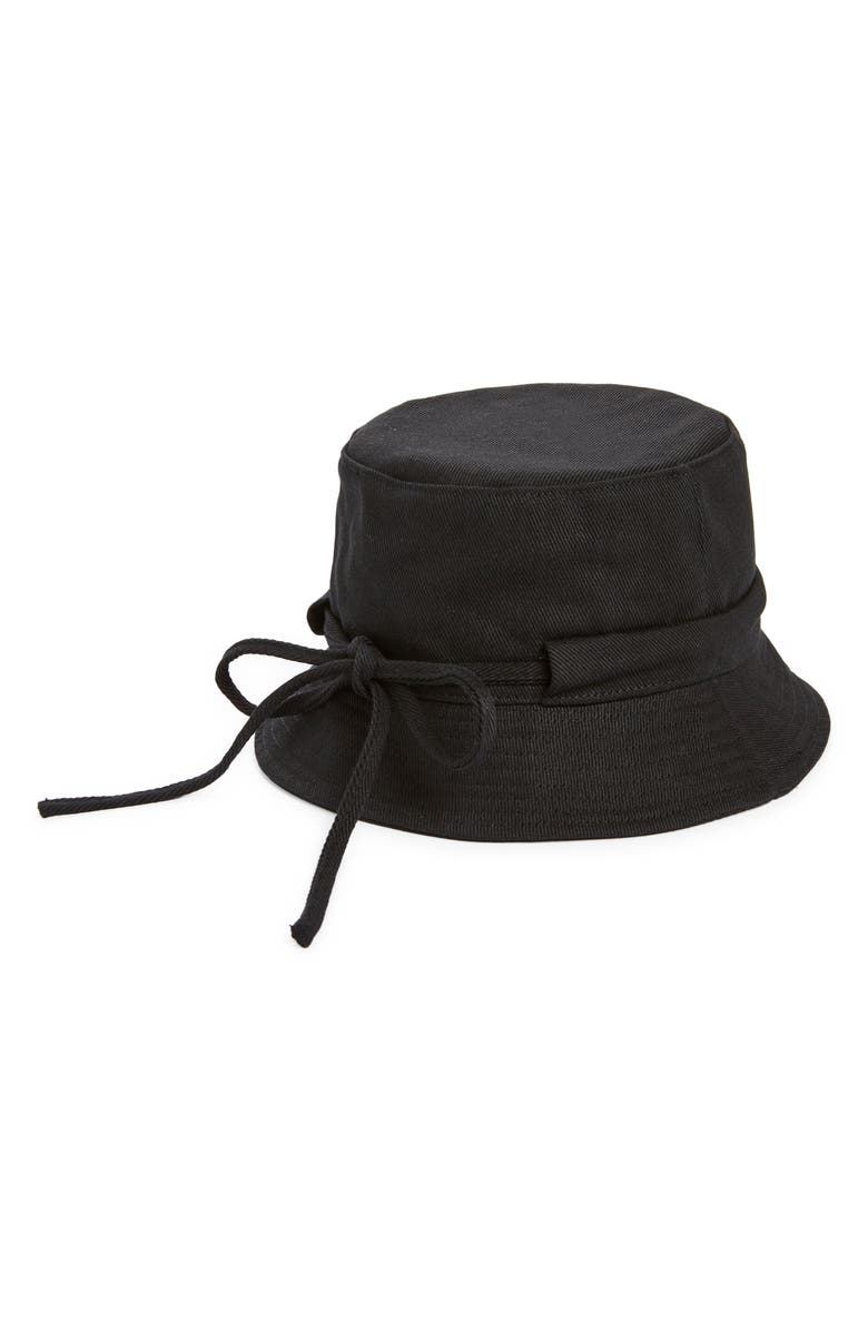 Jacquemus Le Bob Gadjo Drawstring Bucket Hat, Alternate, color, Black 990