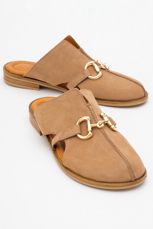 Forever & Always Shoes Favor Leather Mules In Brown