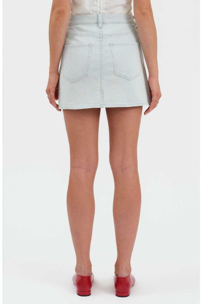 Malibu Distressed Cutoff Denim Miniskirt, Alternate, color, BLUE BELL STRIPE